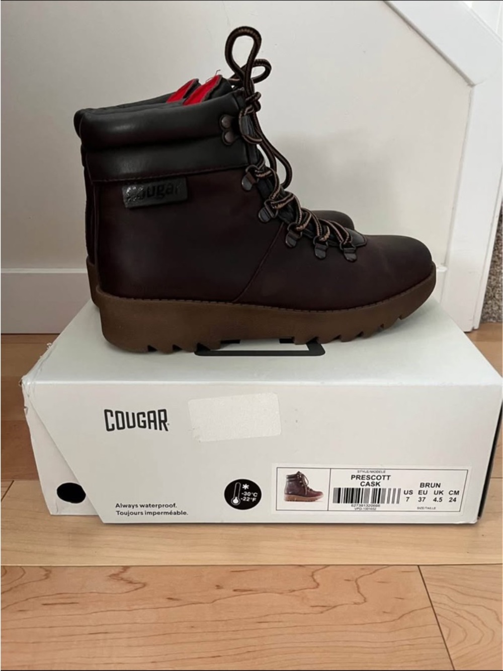 NEW Cougar Prescott Oiled Leather Waterproof Insulated Boots Size 7